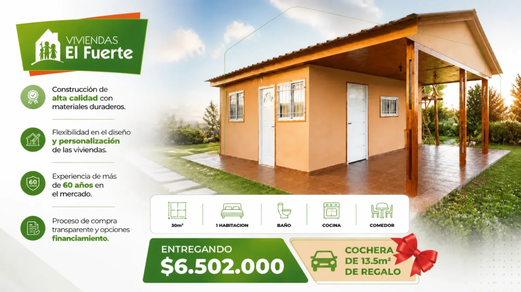 cochera de 13,5  de regalo!!